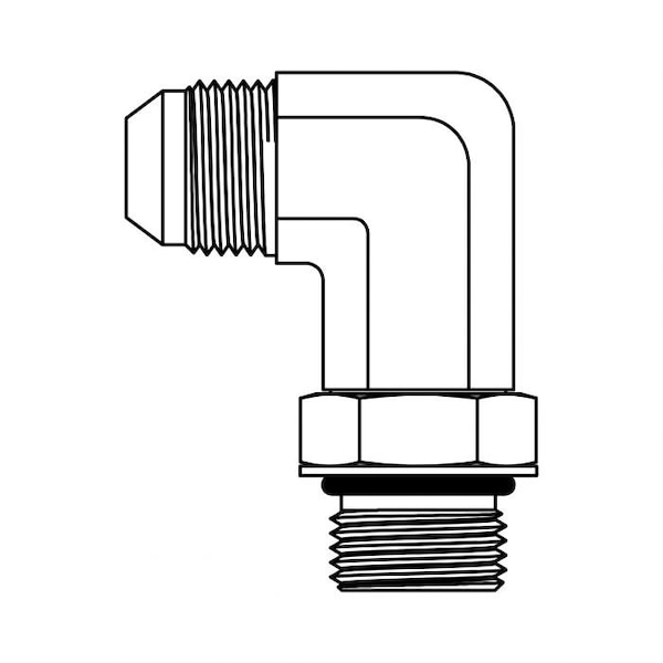 Hydraulic Fitting-Steel06MJ-08MOR 90 LONG 1.81